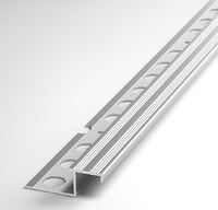 Профиль окантовочный для ступеней ПУ 17 серебро люкс до 10мм длина 2500мм