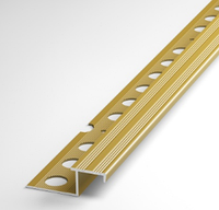 Профиль окантовочный для ступеней ПУ 17 золото люкс до 10мм длина 2500мм