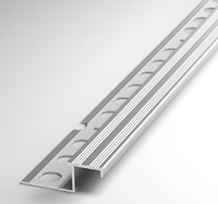Профиль окантовочный для ступеней ПУ 18 серебро люкс до 12,5мм длина 2500мм