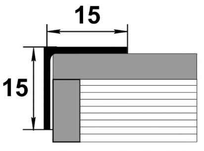 Профиль уголок равнополочный УП 04-27 алюминий без покрытия 15*15мм длина 2700мм - фото 2 - id-p158097735