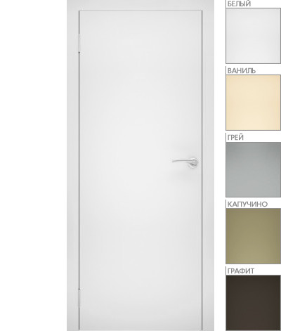 Межкомнатная дверь "ЭМАЛЬ" ПГ-00 (Цвет - Белый; Ваниль; Грэй; Капучино; Графит), фото 1