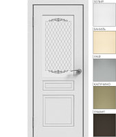 Межкомнатная дверь "ЭМАЛЬ" ПО-01 (Цвет - Белый; Ваниль; Грэй; Капучино; Графит)