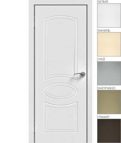Межкомнатная дверь "ЭМАЛЬ" ПГ-02 (Цвет - Белый; Ваниль; Грэй; Капучино; Графит) - фото 1 - id-p136124525