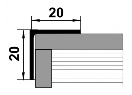 Профиль уголок равнополочный УП 06-27 серебро люкс 20*20мм длина 2700мм - фото 2 - id-p158099457