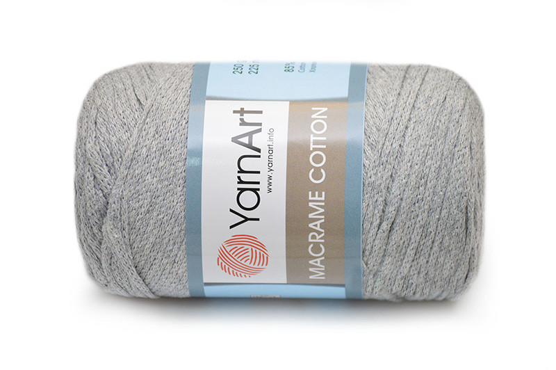 Хлопковый шнур Ярнарт Макраме Коттон (Yarnart Macrame Cotton) цвет 756 светло-серый меланж - фото 1 - id-p158102390