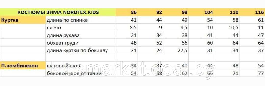 Детский зимний костюм Nordtex Kids мембрана расцветки в ассортименте (Размеры: 86, 92) - фото 6 - id-p158103736