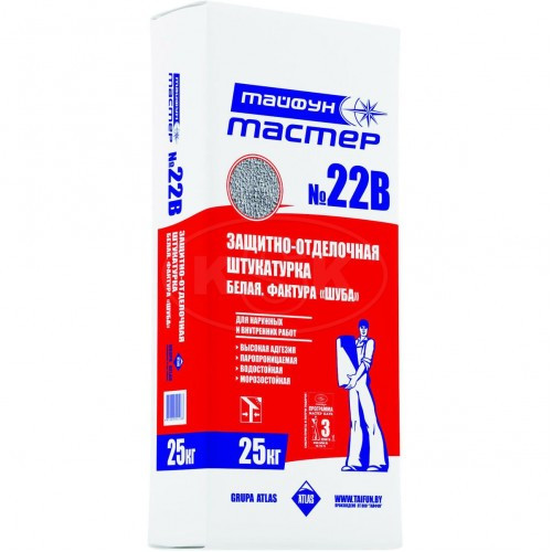 Штукатурка Тайфун Мастер №22в (шуба) белая, 25 кг