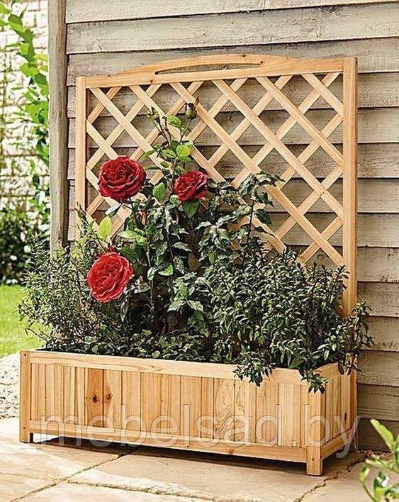 Цветочница садовая со шпалерой из массива сосны "Дачная №3" - фото 1 - id-p158115770