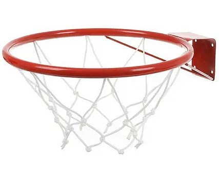 Детское баскетбольное кольцо подвесное 38 см металлическое, кольцо для баскетбола для дома и площадок на стену - фото 2 - id-p158129240