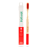 Бамбуковая зубная щетка средней жесткости, красная (Levrana)