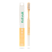Бамбуковая зубная щетка средней жесткости, белая (Levrana)