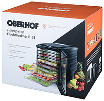 Сушилка для овощей и фруктов OBERHOF Fruchttrockner В-53 (черная), фото 3