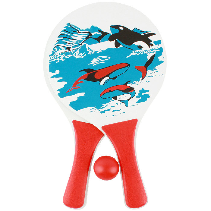 Теннис пляжный (D-19см, L-32.5см) + мяч в наборе ассорти - фото 1 - id-p158143012
