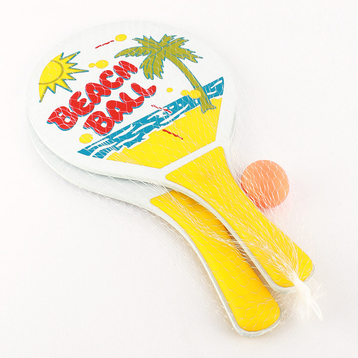 Теннис пляжный (D-19см, L-32.5см) + мяч в наборе ассорти - фото 7 - id-p158143012
