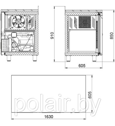 Холодильный стол Polair TM3-SC 400 л -2...+10, фото 2