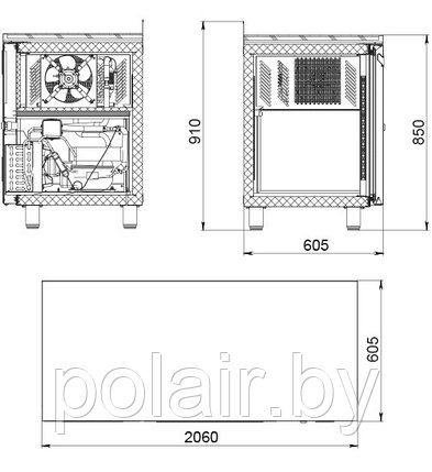 Холодильный стол Polair TM4GN-SC 600 л -2...+10, фото 2