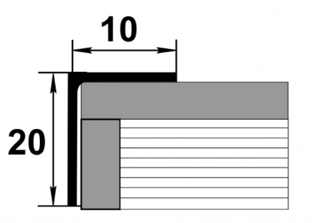 Профиль уголок разнополочный УП 05-27 алюминий без покрытия 20*10мм длина 2700мм - фото 2 - id-p158141811