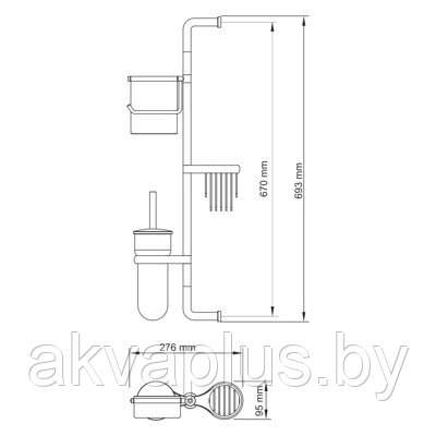 Стойка туалетная на стену Wasserkraft K-1458 бронза - фото 2 - id-p49455236