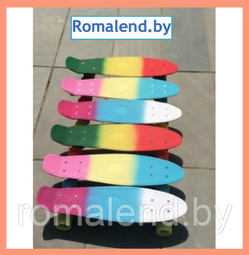 Пенни борд Penny board с принтом, светящимися колёсами