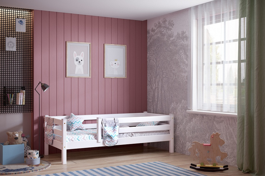 Кровать Соня с защитой по периметру - вариант 3 (2 варианта цвета) фабрика МебельГрад - фото 1 - id-p158151576