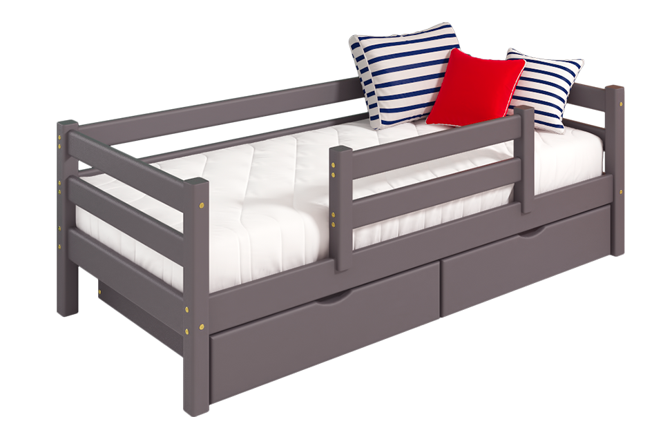 Кровать Соня с защитой по центру - вариант 4 (2 варианта цвета) фабрика МебельГрад - фото 3 - id-p158152257