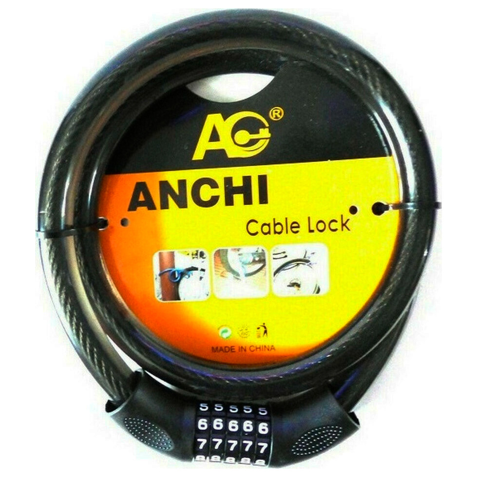 Тросовый замок для велосипеда Anchi Cable Lock 100 см