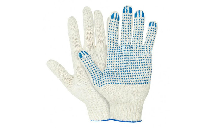 Перчатки х/б 10 класс 4-х нитка с ПВХ, фото 2
