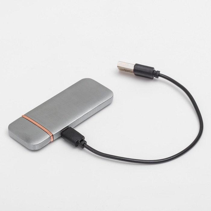 Электронная USB-зажигалка «LIGHTER» серебристая - фото 3 - id-p158188085
