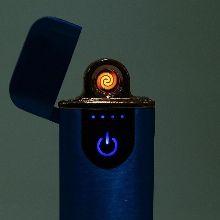 Электронная USB-зажигалка «LIGHTER» синий глянец - фото 3 - id-p158188097