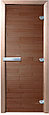 Дверь стеклянная DoorWood 700*1900 "Теплый день" стекло бронза прозрачная 8 мм, коробка ольха, алюм. ручка, фото 2