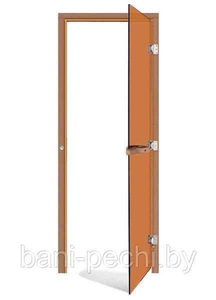 Комплект двери SAWO с "бронзовым" стеклом, правая, без порога, кедр - фото 1 - id-p92791492