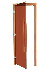 Комплект двери SAWO с "бронзовым" стеклом, левая, без порога, кедр