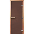 Дверь стеклянная DoorWood 700*1900 "Теплая ночь" стекло бронза матовая 6 мм, коробка осина, дер. ручка, фото 2