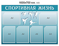 Стенд "Спортивная жизнь" (6 карманов А4) 1000х700 мм