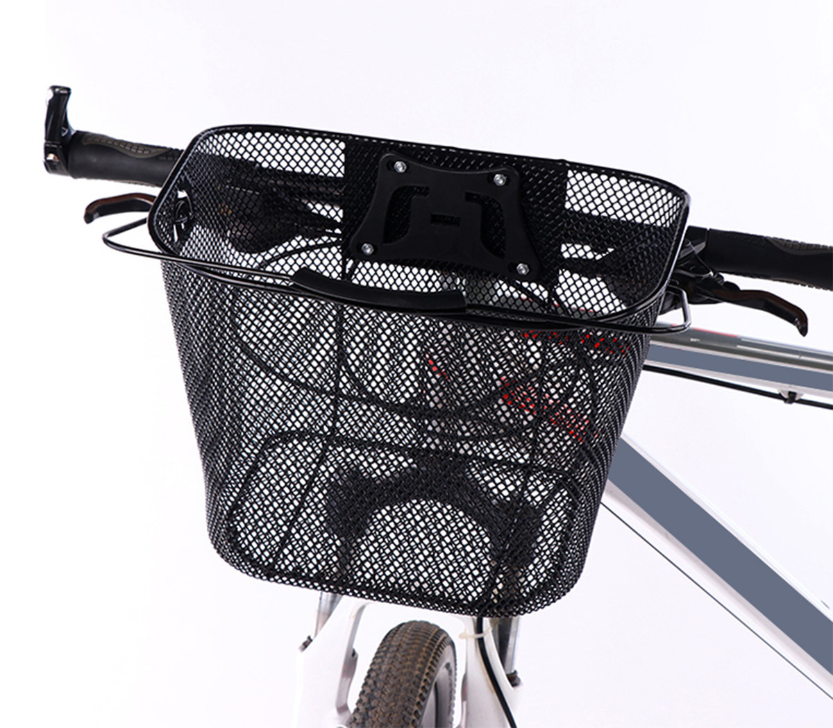 Металлическая быстросъемная корзина для велосипеда на руль SiPL черная - фото 5 - id-p158221956