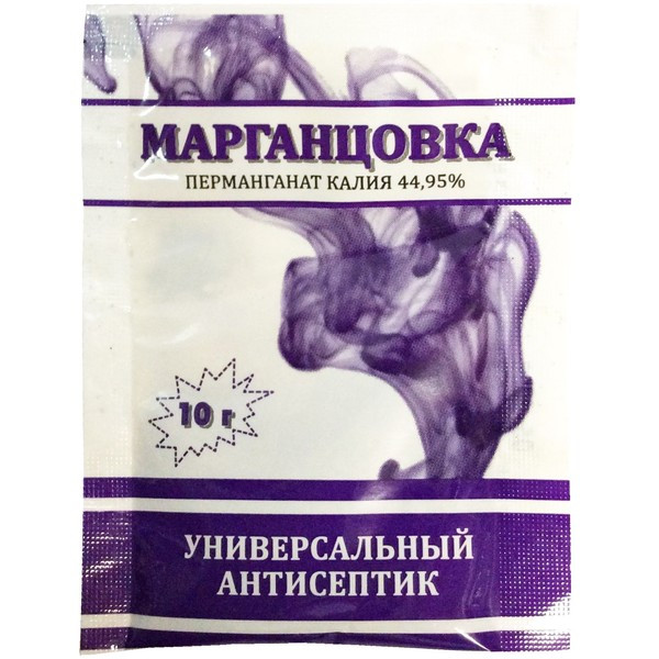 Калий марганцовокислый (марганцовка) 44,95%, 10 г, "Домен", РФ