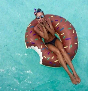 Надувной круг для плавания Пончик шоколадный, разные размеры! - фото 6 - id-p150664748