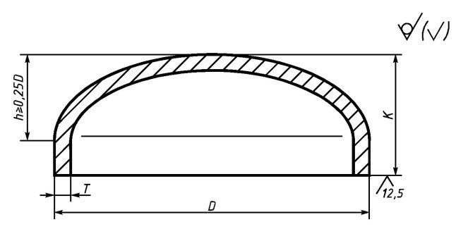 Заглушка эллиптическая 45х2,5 Ст20 ГОСТ 17379-2001
