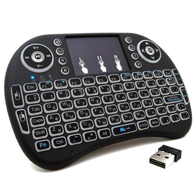 Беспроводная клавиатура i8 андроид USB с подсветкой - фото 4 - id-p158276497
