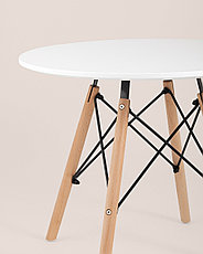 Стол круглый EAMES DSW SMALL D=60, белый на дер. Ножках, фото 2