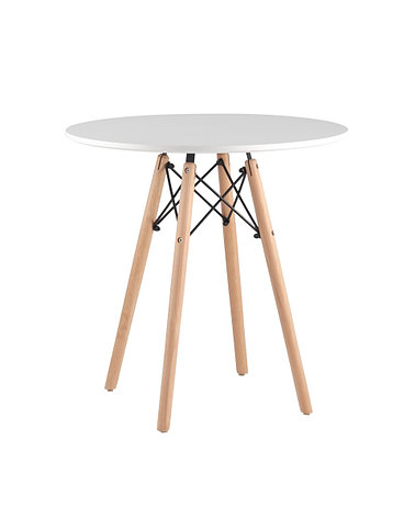 Стол круглый EAMES DSW D=70, белый на дер. ножках, фото 2