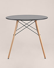 Стол круглый EAMES DSW D=80, черный на дер. ножках, фото 3