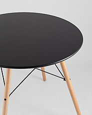 Стол круглый EAMES DSW D=80, черный на дер. ножках, фото 2