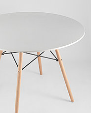 Стол круглый EAMES DSW D=100, белый на дер. ножках, фото 2