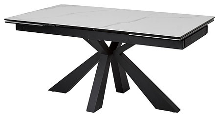 Стол ALEZIO 160 BIANCO TL-45 Белый мрамор матовый, испанская керамика/ черный каркас М-City, фото 2