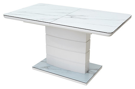 Стол ALTA 140 GREY-WHITE MARBLE/ WHITE глазурованное стекло М-City, фото 2