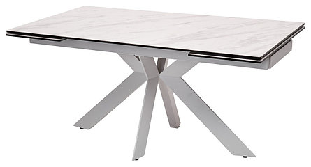 Стол BELLUNO 160 MARBLES KL-99 Белый мрамор матовый, итальянская керамика/ белый каркас М-City, фото 2