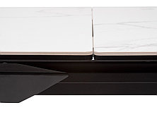 Стол CREMONA 160 HIGH GLOSS STATUARIO Белый мрамор глянцевый, керамика/ черный каркас М-City, фото 3
