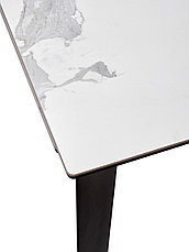 Стол CREMONA 160 HIGH GLOSS STATUARIO Белый мрамор глянцевый, керамика/ черный каркас М-City, фото 3