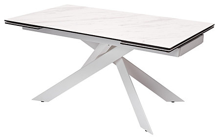 Стол SPYDER 160 MARBLES KL-99 Белый мрамор матовый, итальянская керамика/ белый каркас М-City, фото 2